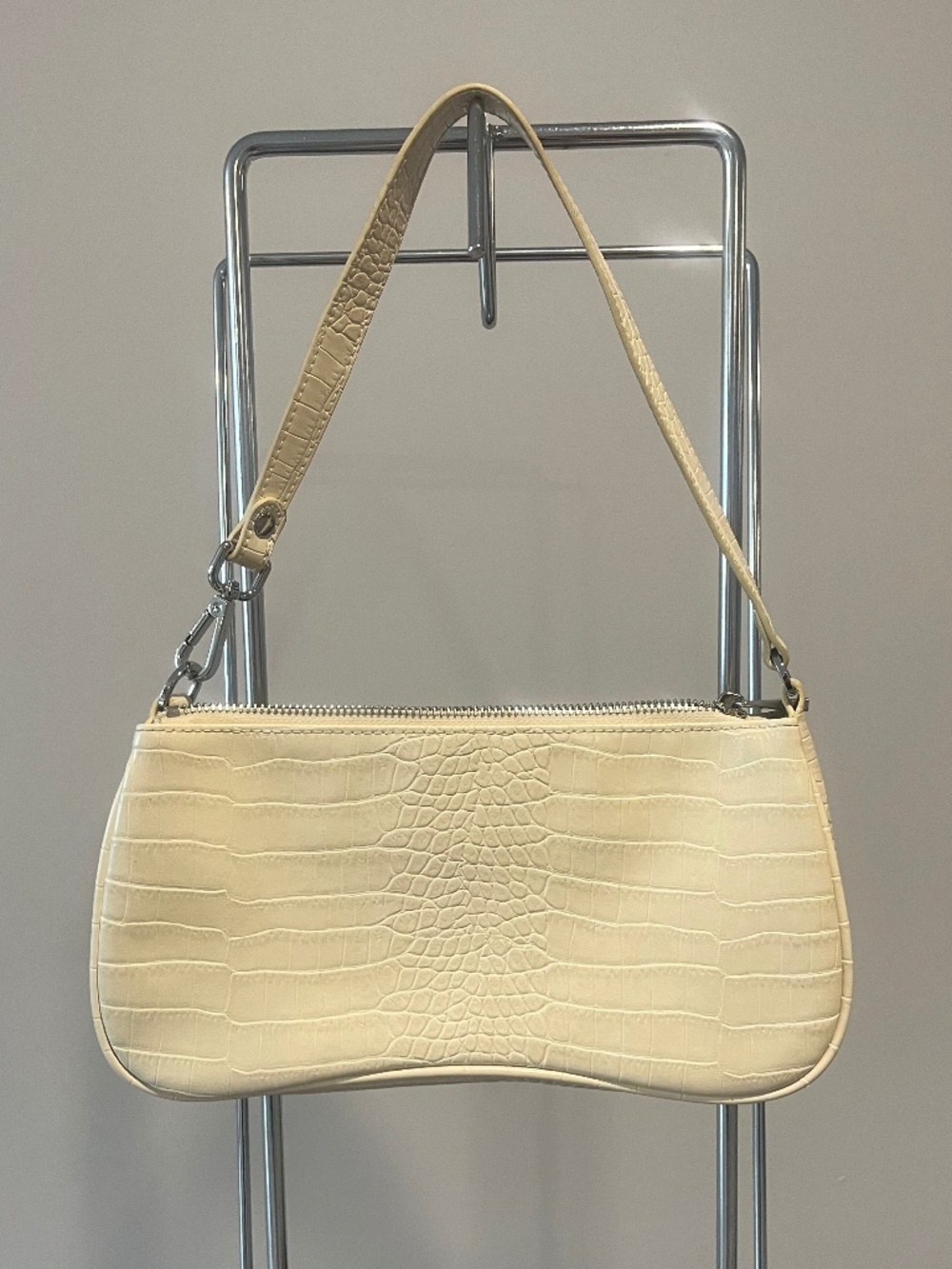 JW PEI Eva Crocodile Shoulder Handbag, Ivory Cream,